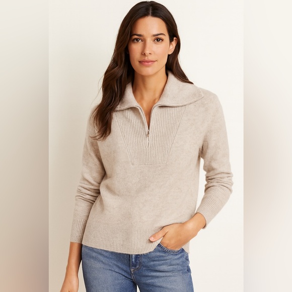Charter Club Sweaters - NWT Charter Club Cashmere Pullover Quarter Zip Sweater